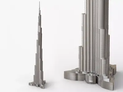 Burj Khalifa Dubai Skyline Tower 3D print model