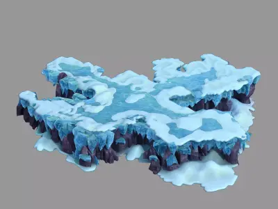 Deep in the snow mountains - rocks 0363 3D model