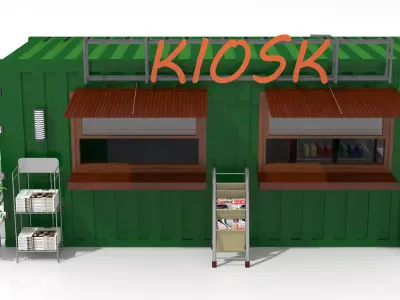 Container Retail Kiosk 3D model