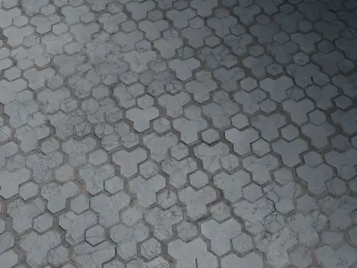 Hex Stone Pavers Seamless PBR Material Texture