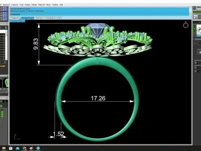 Floral Filigree Diamond Ring 3D Model 4470 3D print model