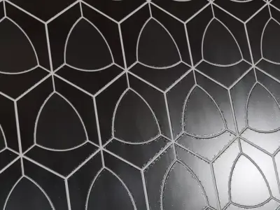 Modern Glossy Petal Mosaic Tiles PBR Seamless Texture