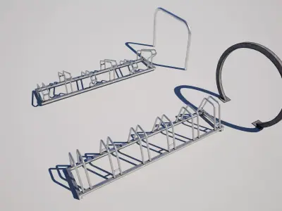 Bicycle Stand Prop Pack Low-poly 3D model