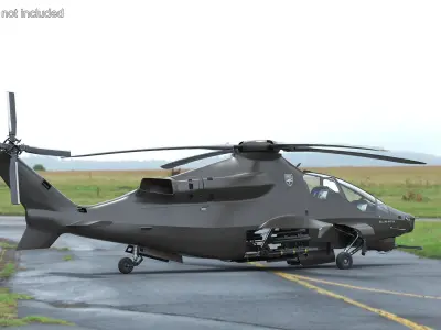  Bell 360 Invictus Helicopter Rigged for Cinema 4D 