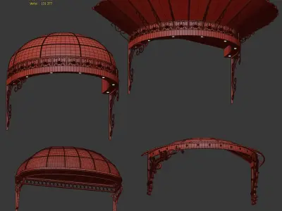 Classic visor - 4 models 3D model