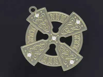 Celtic cross with diamonds cnc model  3D print model