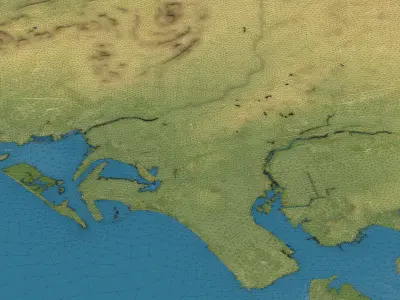 Karachi - Topography Terrain Low-poly 3D model