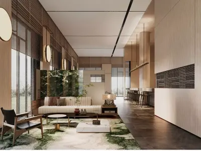 Sales office lobby interior decoration 3D model