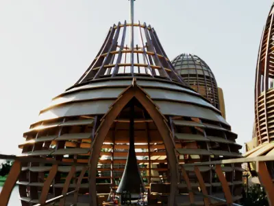 Futuristic Eco Mangrove Resort - Architecture FULLPACK 3D Scene Low-poly 3D model