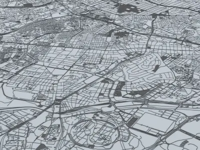 Madrid Road Network and Streets 3D model