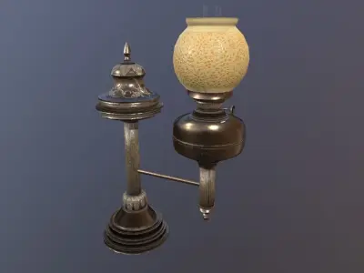 vintage Desk Lamp Game Ready Low-poly 3D model