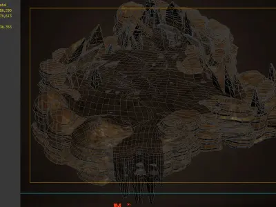 Craters mountains Grand Canyon Hell  Canyon sea of fire  3D model