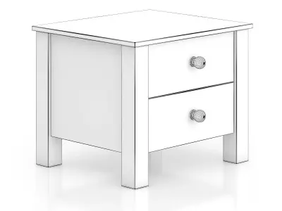 Wooden Bedside Cabinet 3D model