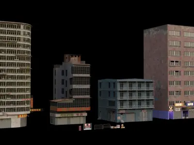 Building pack Include city example 3D model