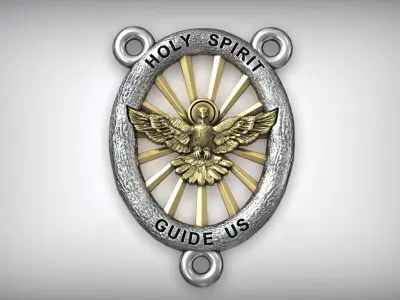 Holy Spirit Pigeon Light Pendant Rosary  3D print model