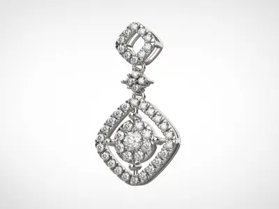 PE12 Classic Solitaire Pendant half ct CAD STL 18K  3g 3D print model