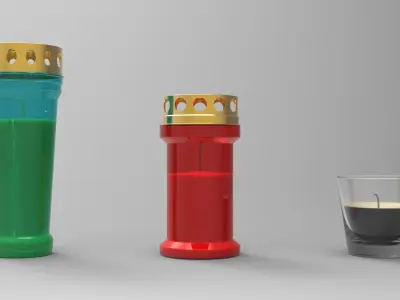 Candle in glass Low-poly 3D model