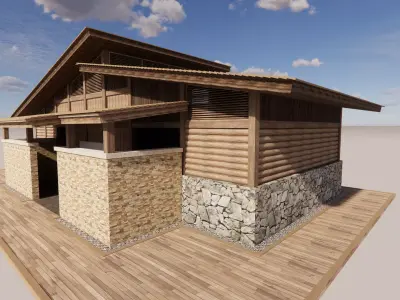 Public Restroom Building -B12 3D model