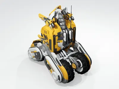 Sci fi robot Low-poly 3D model