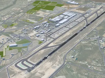 Alicante - Elche Airport 10km Low-poly 3D model