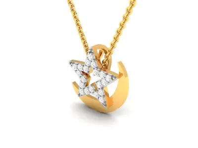 Solitaire Women Star Pendants 3dm STL OBJ FBX Render Details 3D print model