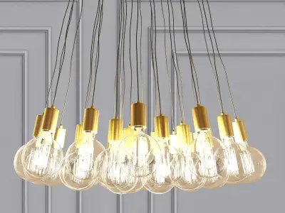 Vesoi chandelier with balls hanging from it 3D model