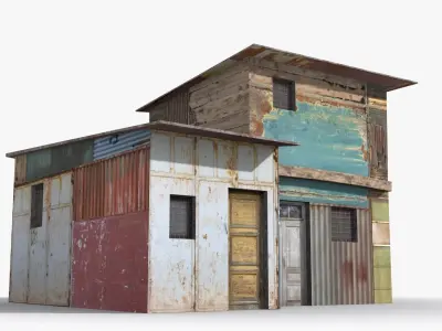 Slum x18 Low-poly 3D model purchase
