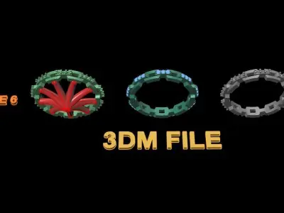 Hermes Style Link Diamond Band Ring Size 6 3D print model