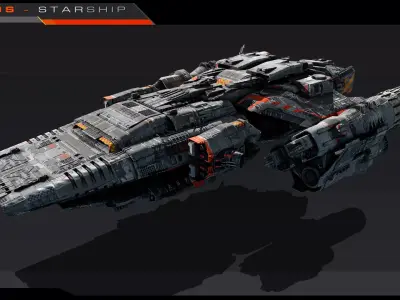 ARGOS - Starship  Low-poly 3D model