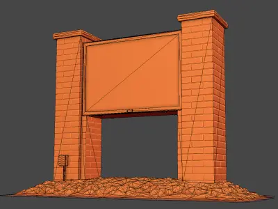Lawyer Office Sign Low-poly 3D model