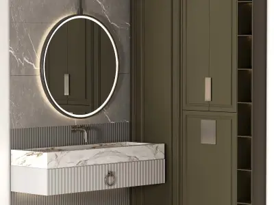 Bathroom furniture N023 in Neoclassic and Modern style 3D model