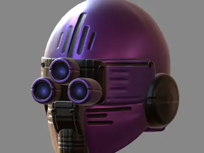 Gas mask helmet 3d model scifi Low-poly  Low-poly 3D model