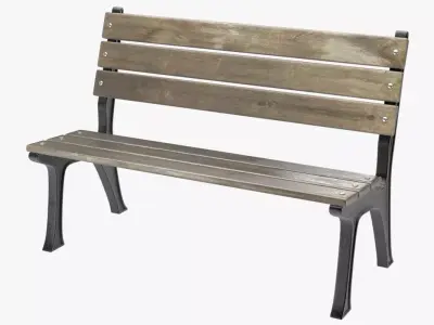 Bench 1 wooden 3D model