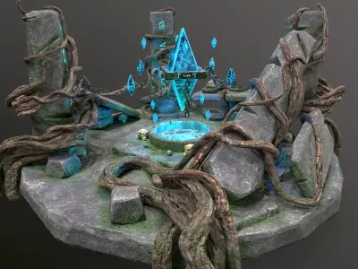 Magic Crystal Low-poly 3D model