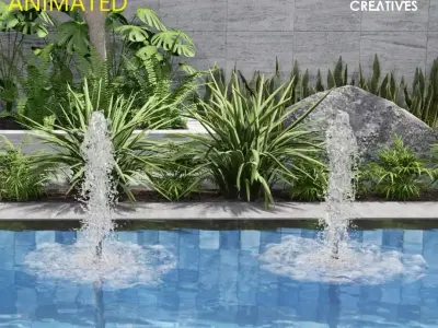 JESSY jet cluster lumion fountains Low-poly 3D model