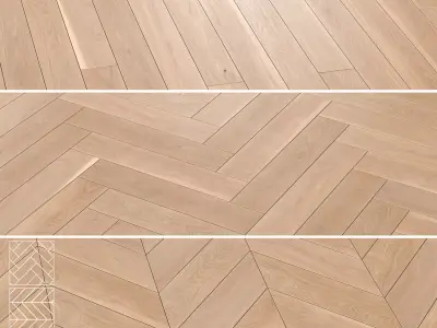 Boen Oak Parquet Flooring - 5 Layouts and  4 Colors - 4K 3D model
