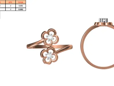 Light Weight Wedding Engagement Women Ring STL JCD Details 3D print model