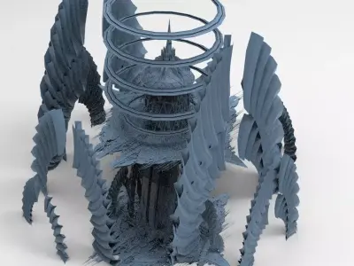 Cyber Elite Tower Media Caster  Low-poly 3D model
