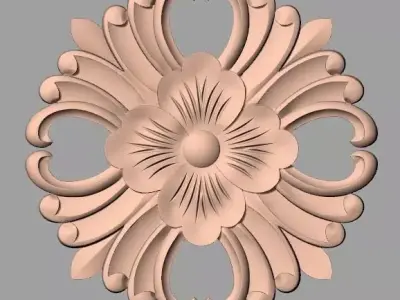 Door design 3D relief model STL format file for CNC carving E683 3D model