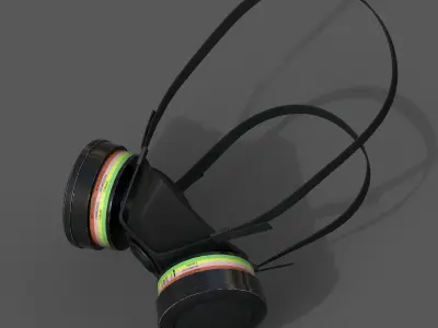 Gas mask helmet 3d safety resperator protection classic  Low-poly 3D model