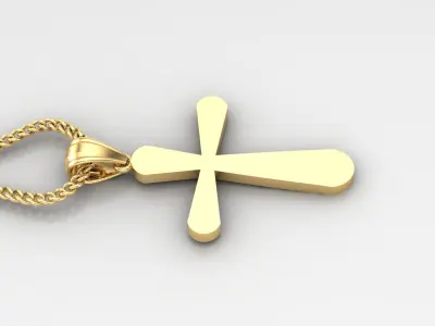 Light Gold 18K Cross Pendant 1CP095 3D print model