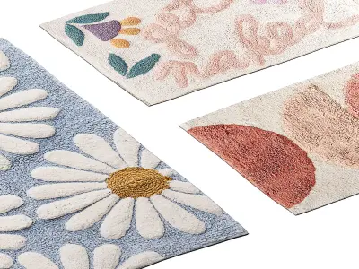 Urban Outfitters Bath Mats Set 2 3D model