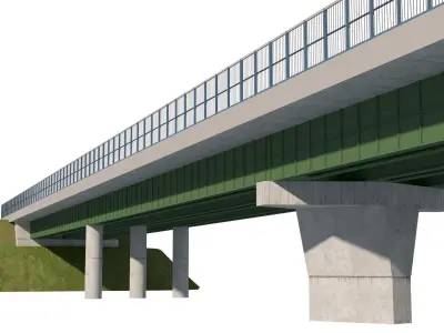 Road bridge one lane 02 3D model