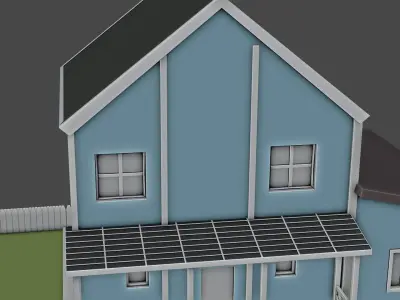 Chalet house with trees Free 3D model