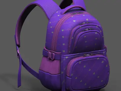 Backpack Camping bag baggage human scifi  Low-poly 3D model