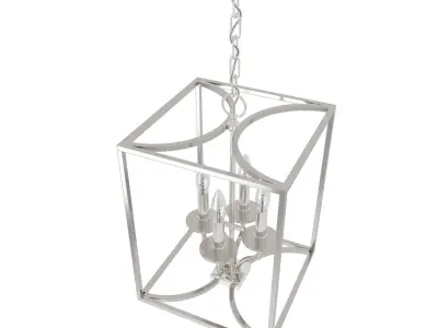  Light Lantern Square Chandelier 3D model