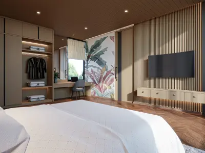 Bedroom Villa Style Blender - Fbx - Obj 3D model