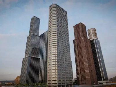 SKYSCRAPER CITY BUILDING 07 Low-poly 3D model