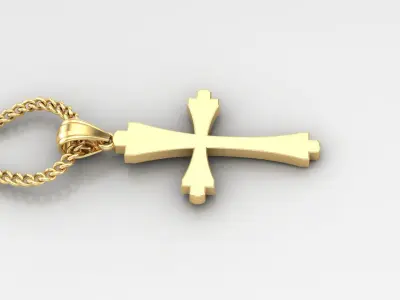 Light Gold 18K Cross Pendant 1CP023 3D print model