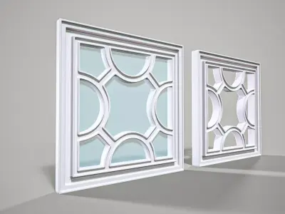 Highpoly Square Gothic Window Type2 3D model